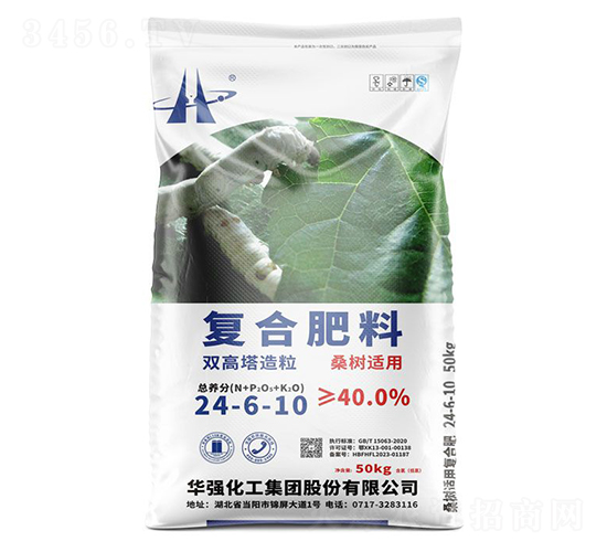 桑樹適用雙高塔造粒復合肥料24-6-10-余華強-華強化工集團