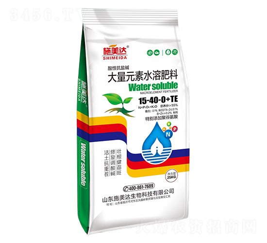 大量元素水溶肥料15-40-0+TE-施美達